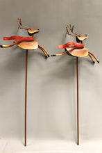 Load image into Gallery viewer, Vintage Christmas Metal Reindeer Figures/Stakes - Set of 2 - Used
