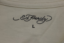 Load image into Gallery viewer, Ed by Ed Hardy Embroidered Chest LogoT Shirt - Large - Ivory - New