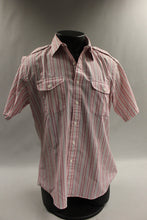 Load image into Gallery viewer, Knights Bridge Men&#39;s Striped Short Sleeve Shirt - Size: L - Used