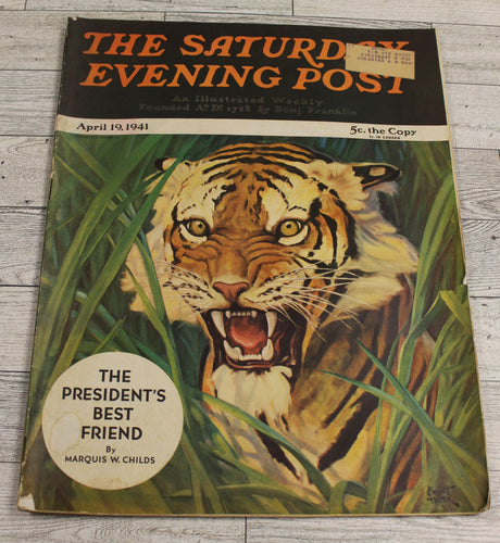 The Saturday Evening Post - April 19, 1941 - The President's Best Friend - Used