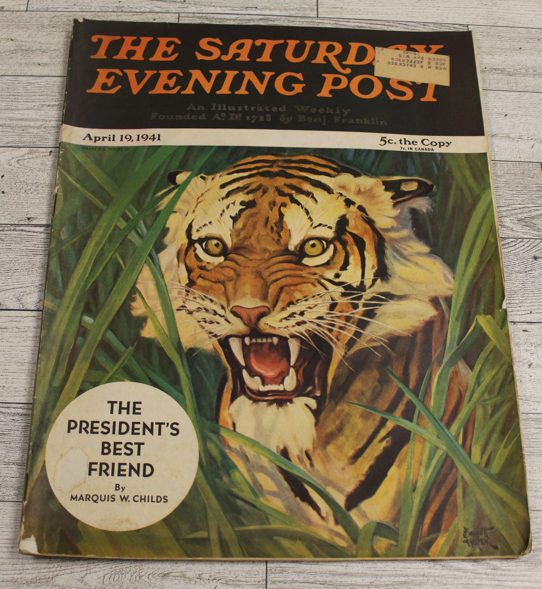 The Saturday Evening Post - April 19, 1941 - The President's Best Friend - Used