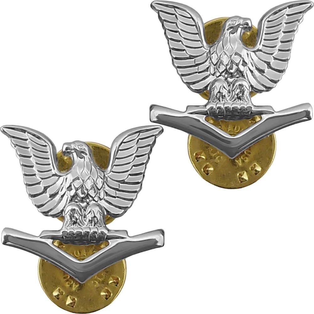 Vanguard Navy Service Collar Device Lapel Pins -E-4 Petty Officer 3rd Class -New