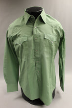 Load image into Gallery viewer, Sears Men&#39;s Western Wear Button Up Dress Shirt Size 15 1/2x35 -Green -Used
