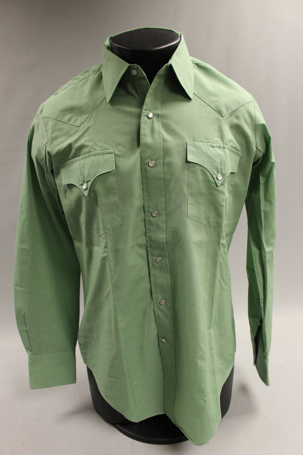 Sears Men's Western Wear Button Up Dress Shirt Size 15 1/2x35 -Green -Used