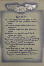 Load image into Gallery viewer, John Gillespie Magee, Jr High Flight Framed Print - Used
