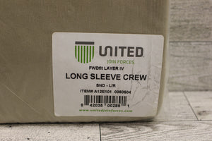 United Long Sleeve Base Crew T-Shirt - Large Regular - Sand Tan - Choose Layer
