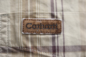 Carhartt Men's Tan Plaid Shirt - Large - Used