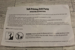 Mastercraft Self-Priming Drill Pump - New
