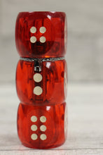 Load image into Gallery viewer, Vintage 3 Stacked Dice Clear Red Cigarette Lighter - Used