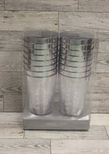 Load image into Gallery viewer, Elegant Clear with Silver Trim Premium Plastic 16oz. Tumblers - New