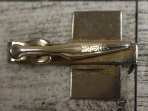 Swank Gold Tone Tie Bar Clasp Tie Tack - "L" Monogram - Used