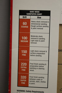 ACE Bare Wood Sandpaper - 60 Course Grit - 9" x 11" - NEW