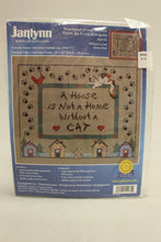 Load image into Gallery viewer, Janlynn Stamped Cross Stitch Kit - A House Is Not A Home Without A Cat - New
