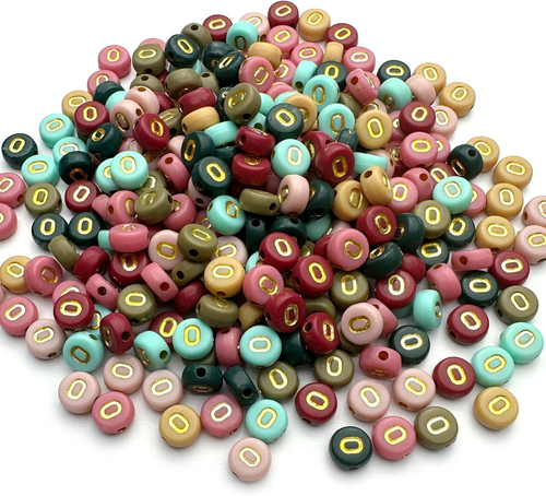 200 Pcs Round Acrylic Letter Beads - Letter O - Jewelry Bracelet Necklaces - New