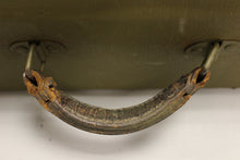 Load image into Gallery viewer, Vintage OD Green Tweed Suitcase with Leather Handle - Used