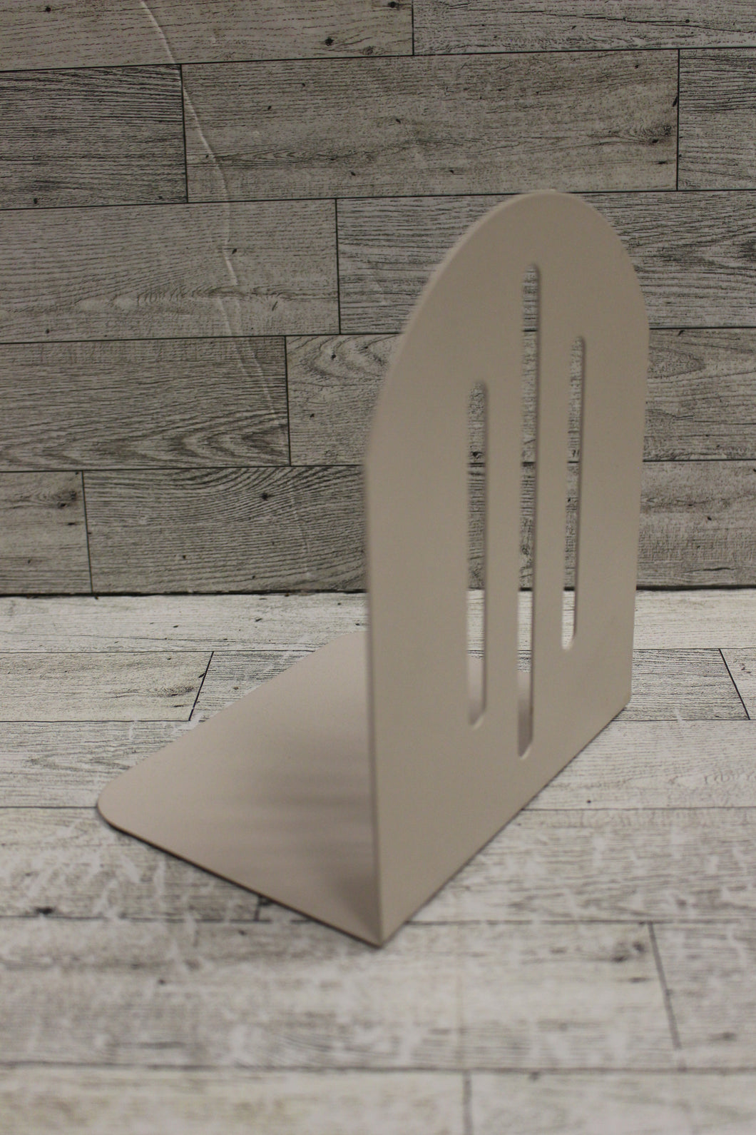 Vintage Glossy Beige Metal Arch Bookend - Only 1 bookend - Used