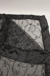 Black Organza Table Top Sash - 70" x 66" - Set of 5 - Used