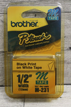 Load image into Gallery viewer, Brother P-touch M-231 Tape - 1/2" wide - New