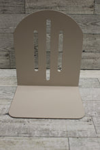 Load image into Gallery viewer, Vintage Glossy Beige Metal Arch Bookend - Only 1 bookend - Used