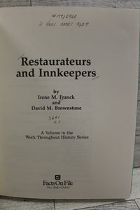 Restaurateurs and Innkeepers by Irene M. Franck & David M. Brownstone