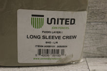 Load image into Gallery viewer, United Long Sleeve Base Crew T-Shirt - Large Regular - Sand Tan - Choose Layer