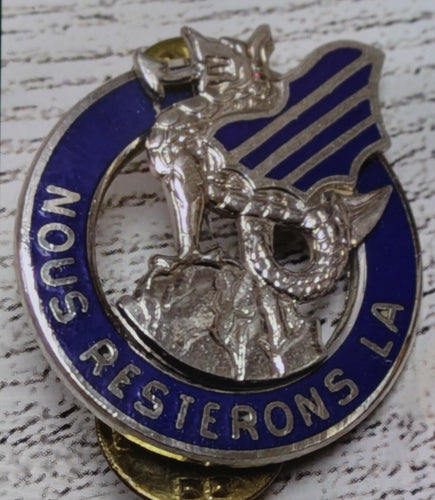 US Army Nous Resterons La 3rd Infantry Division Crest Pin - Used