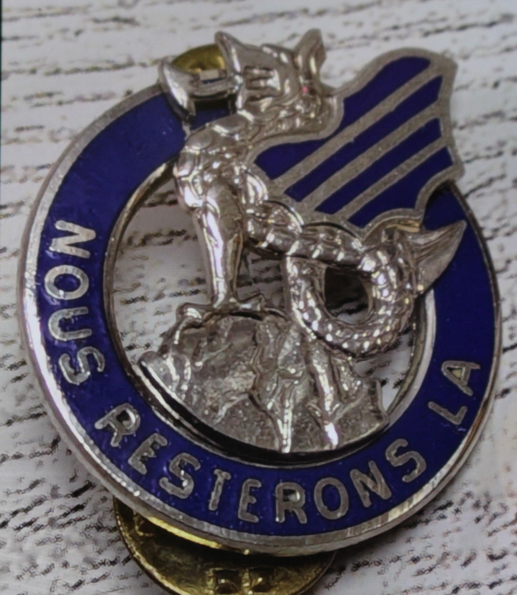 US Army Nous Resterons La 3rd Infantry Division Crest Pin - Used