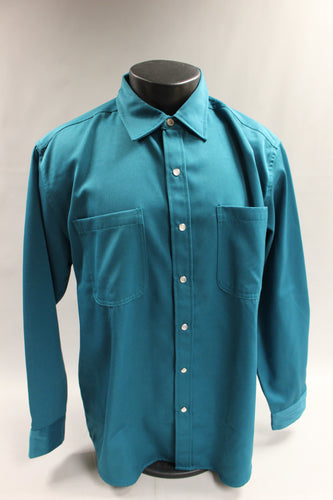 Duke Haband Men's Button Up Dress Shirt Size Large - Jade Green - Used