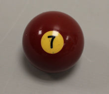 Load image into Gallery viewer, Vintage Number 7 Burgandy Striped Replacement Pool Ball - Used