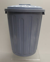 Load image into Gallery viewer, Vintage Retro United Solutions Slate Blue Plastic Garbage Can Wastebasket w/ Lid