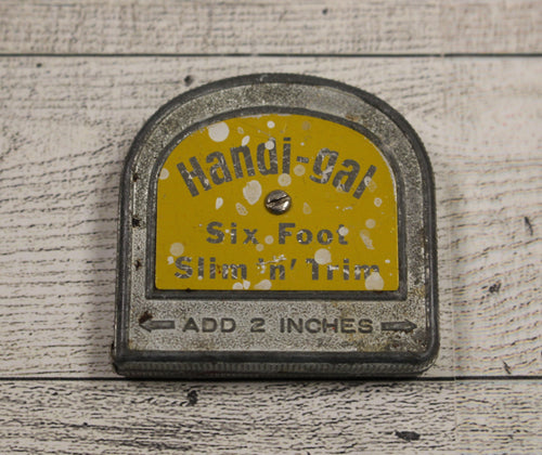 Vintage Handi-gal Six Foot Slim n' Trim Metal Tape Measure - Used