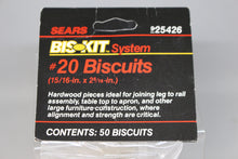 Load image into Gallery viewer, Sears BisKit System - #20 Biscuits (15/16&quot; x 2-5/16&quot;) - 50 Biscuits -925426 -New