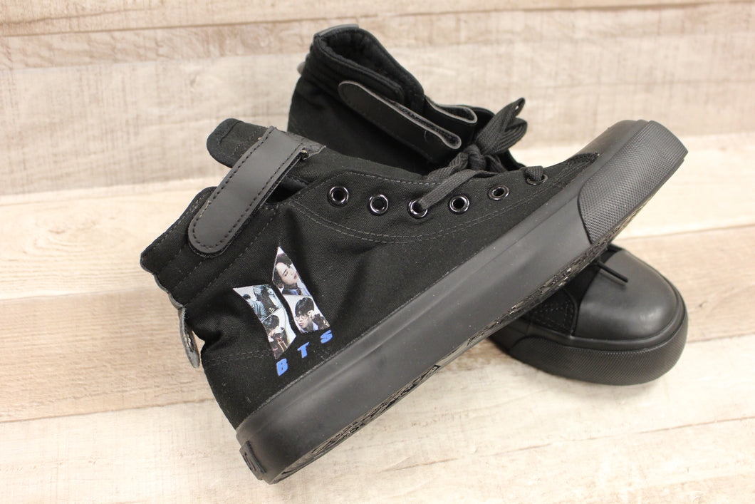 Feiyao Size 38 BTS High Top Shoes -Black -New