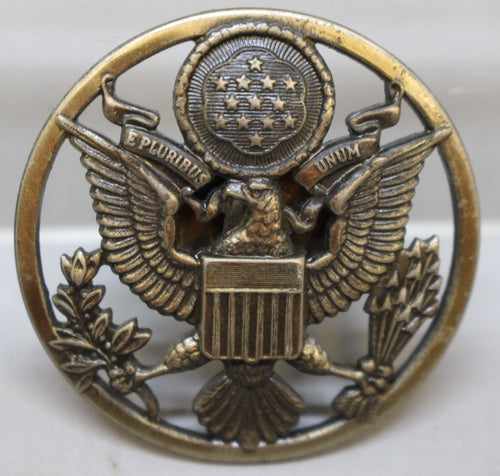 Vintage WWII US Army Officer Service Cap Eagle Badge Insignia Lapel Hat Pin