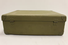Load image into Gallery viewer, Vintage OD Green Tweed Suitcase with Leather Handle - Used