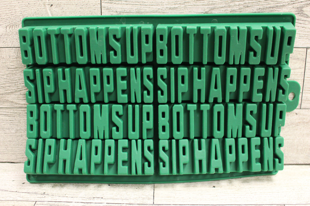 Bottoms Up Sip Happens Silicone Ice Mold - Used