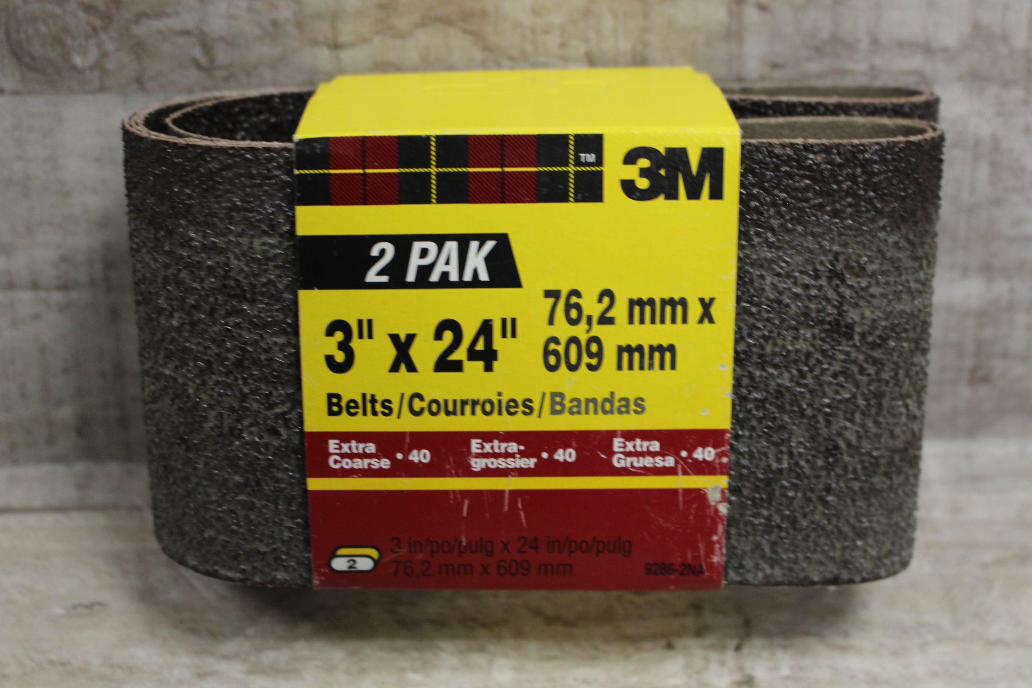 3M 2Pak Extra Coarse 3"x24" Belt -New Military Steals Surplus
