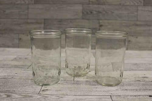 Vintage Diamond Band Jelly Jars/Juice Glasses - Set of 3 - Used