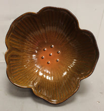 Load image into Gallery viewer, Pfaltzgraff Sarina Painted Poppies Floral Shaped Ceramic Bowl - Brown - New