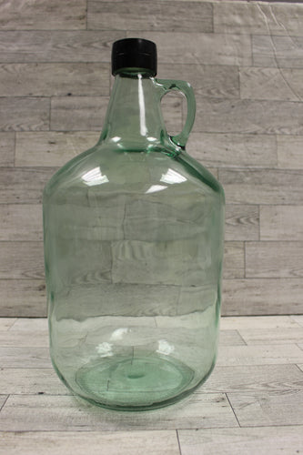 Vintage Green Glass Jug with Finger Loop - 12-3/4
