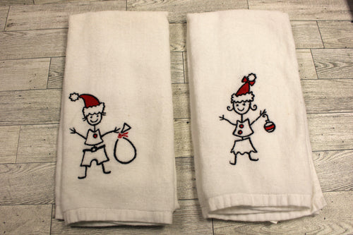 RITZ Christmas Stick People Towels - Used