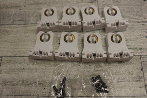 Set of 8 Leviton 105-13353-N Fluorescent Lampholder Pedestal Base - Open Box