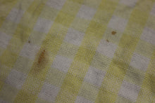 Load image into Gallery viewer, Vintage Yellow &amp; White Gingham Blanket w/ Satin Trim - Yellow - 76" x 82" - Used