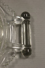 Load image into Gallery viewer, Pear Embossed Saw Tooth Serving Plate Dish with Handles - Clear