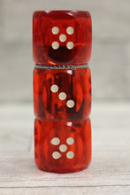 Load image into Gallery viewer, Vintage 3 Stacked Dice Clear Red Cigarette Lighter - Used