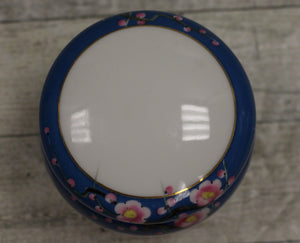 Japanese Kokura Porcelain Tea Caddy Vanity Dresser Jar with Lid - Floral - Used