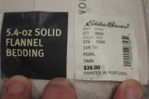 Eddie Bauer 5.4 oz Solid Flannel Comforter Cover - Pearl - Twin - Used