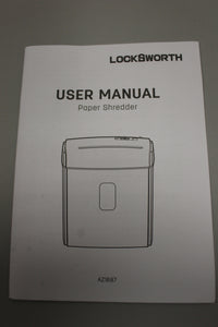 Locksworth 8-Sheet Micro Cut Paper Shredder - AZ1687 - Black - Used