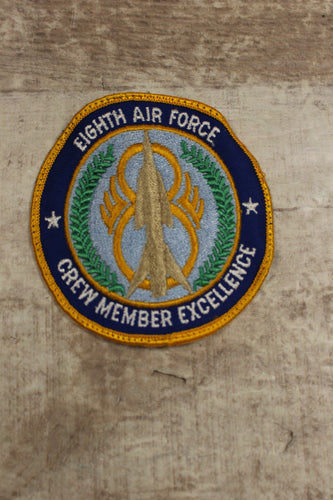 US Air Force Eighth Air Force Crew Member Excellence Sew On Patch -Used