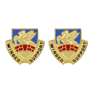 104th Aviation Regiment Unit Crest "Winged Support" Pin - Set of 2 - New